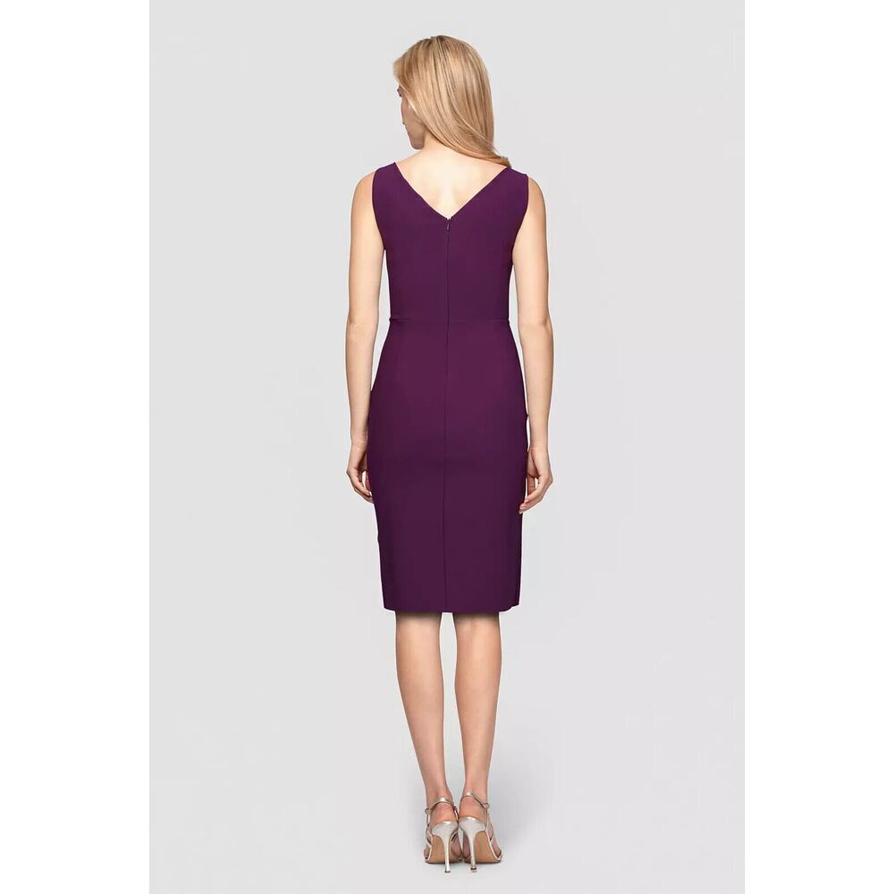 NEW Alex Evenings Summer Plum Purple Side Ruched Cocktail Dress Women's 8 $229 - Picture 2 of 12